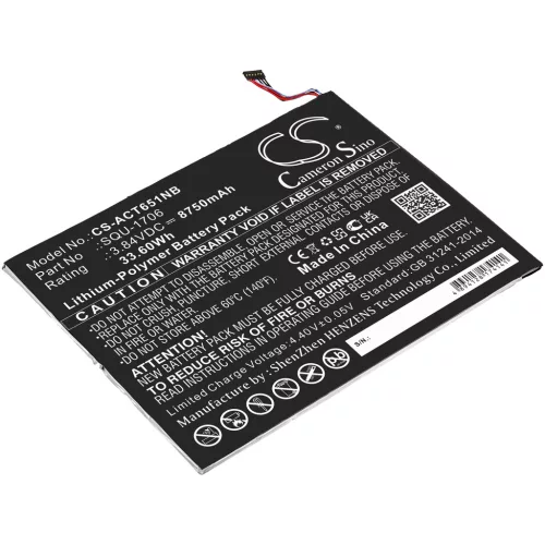 Acer SQU-1706 helyettesítő tablet akkumulátor (Li-Polymer, 3.84V, 8750mAh / 33.6Wh) - Utángyártott