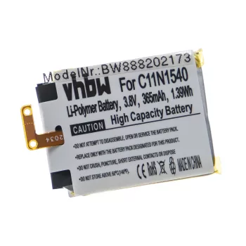   Asus C11N1540 helyettesítő okosóra akkumulátor (Li-Polymer, 3.8V, 365mAh / 1.39Wh) - Utángyártott