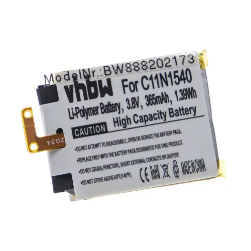 Asus C11N1540 helyettesítő okosóra akkumulátor (Li-Polymer, 3.8V, 365mAh / 1.39Wh) - Utángyártott