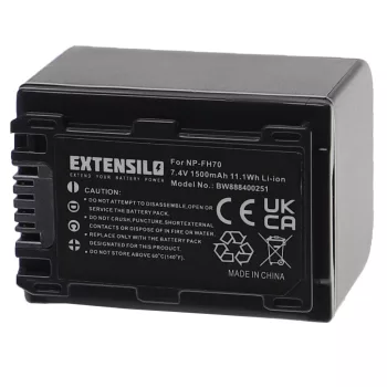   Sony NP-FH70 helyettesítő fényképezőgép akkumulátor (Li-Ion, 7.4V, 1500mAh / 11.1Wh) - Utángyártott