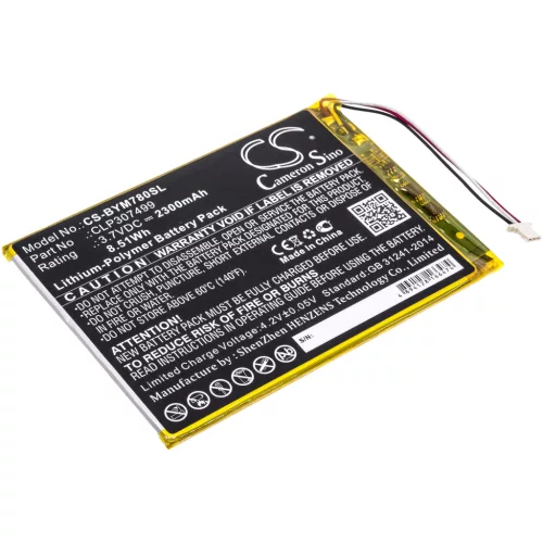 Boyue CLP307499 helyettesítő E-Book olvasó akkumulátor (Li-Polymer, 3.7V, 2300mAh / 8.51Wh) - Utángyártott