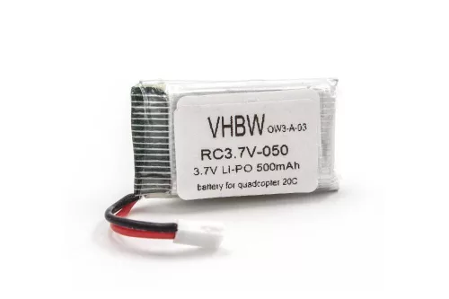 Quadcopter 20C készülékhez drón akkumulátor (Li-Ion, 3.7V, 500mAh / 1.85Wh) - Utángyártott