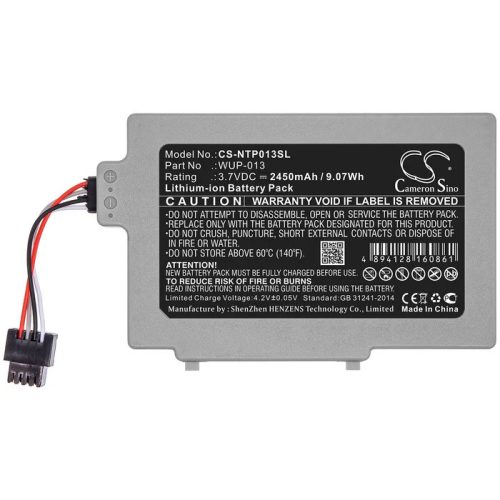 Nintendo WUP-013 helyettesítő akkumulátor (Li-Ion, 3.7V, 2450mAh / 9.07Wh) - Utángyártott