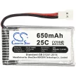 Syma Walkera X5SC, X5SW készülékekhez drón akkumulátor (Li-Polymer, 3.7V, 650mAh / 2.41Wh) - Utángyártott