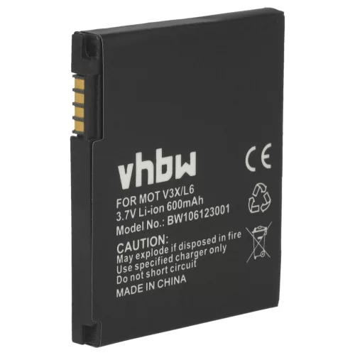 Motorola SNN5779C helyettesítő mobiltelefon akkumulátor (Li-Ion, 3.7V, 600mAh / 2.22Wh) - Utángyártott