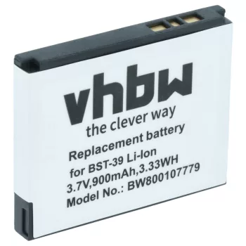   Sony-Ericsson BST-39 helyettesítő mobiltelefon akkumulátor (Li-Ion, 3.7V, 900mAh / 3.33Wh) - Utángyártott
