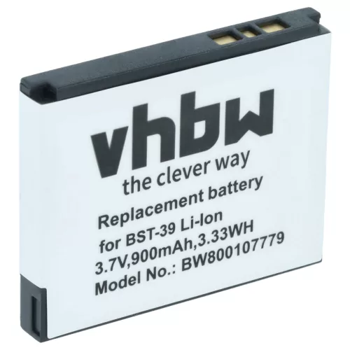 Sony-Ericsson BST-39 helyettesítő mobiltelefon akkumulátor (Li-Ion, 3.7V, 900mAh / 3.33Wh) - Utángyártott