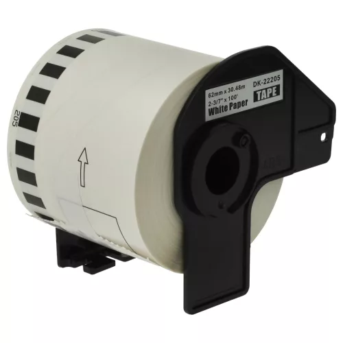 30.48m x 62mm méretű prémium címke tekercsen tartóval