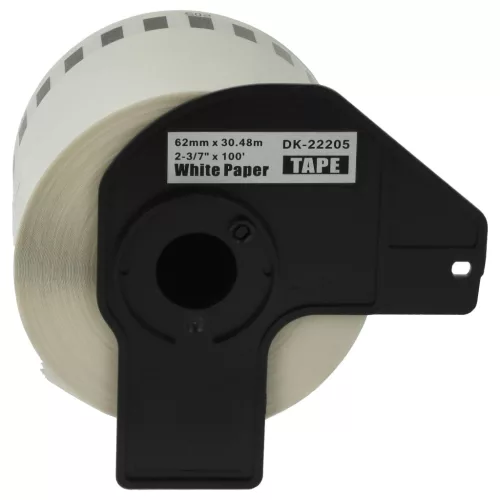 30.48m x 62mm méretű prémium címke tekercsen tartóval