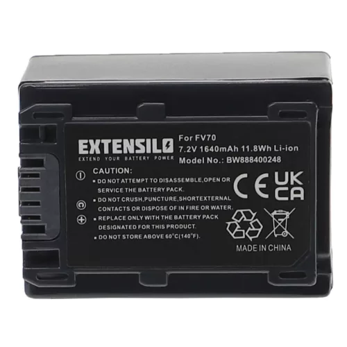 Sony NP-FV70 helyettesítő fényképezőgép akkumulátor (Li-Ion, 7.2V, 1640mAh / 11.8Wh) - Utángyártott