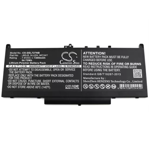 Dell Latitude E7470 készülékhez laptop akkumulátor (Li-Polymer, 7.6V, 7200mAh / 54.72Wh) - Utángyártott