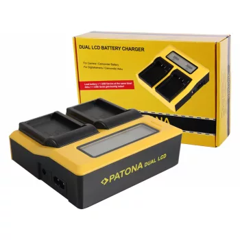   Fujifilm NPT125 akkumulátorhoz fényképezőgép dual töltőállomás LCD kijelzővel - Utángyártott