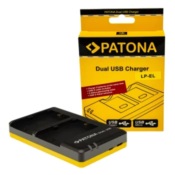   Canon LP-EL akkumulátorhoz fényképezőgép dual töltőállomás USB-C kábellel - Utángyártott