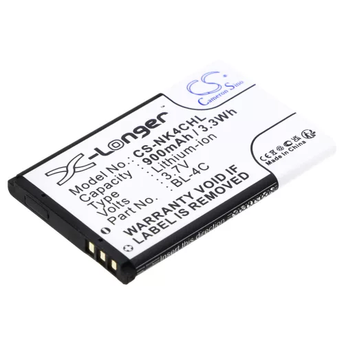 Nokia BL-4C helyettesítő mobiltelefon akkumulátor (Li-ion, 3.7V, 900mAh / 3.33Wh) - Utángyártott