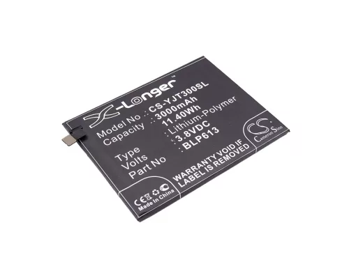 Oneplus BLP613 helyettesítő mobiltelefon akkumulátor (Li-Polymer, 3.8V, 3000mAh / 11.40Wh) - Utángyártott