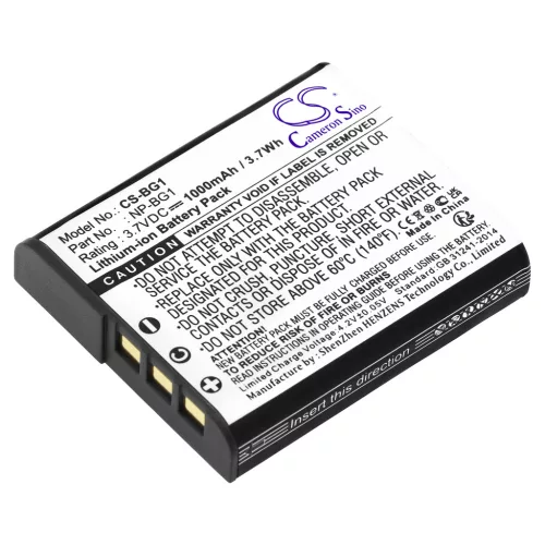 Sony NP-BG1, NP-FG1 helyettesítő akkumulátor (Li-ion, 3.7V, 1000mAh) - Utángyártott