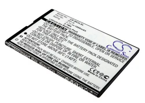 Nokia BP-3L helyettesítő mobiltelefon akkumulátor (Li-ion, 3.7V, 1000mAh / 3.7Wh) - Utángyártott
