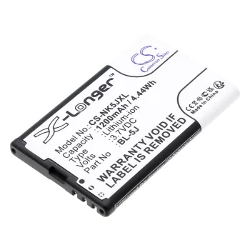   Nokia BL-5J helyettesítő mobiltelefon akkumulátor (Li-ion, 3.7V, 1200mAh / 4.44Wh) - Utángyártott
