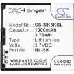 Nokia BL-5K helyettesítő mobiltelefon akkumulátor (Li-ion, 3.7V, 1000mAh / 3.70Wh) - Utángyártott