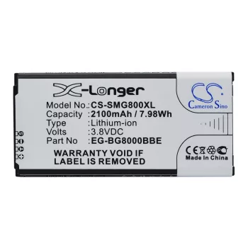   Samsung EG-BG800BBE helyettesítő mobiltelefon akkumulátor (Li-ion, 3.85V, 2100mAh / 8.09Wh) - Utángyártott