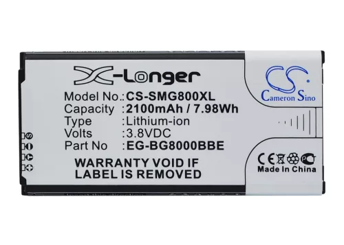 Samsung EG-BG800BBE helyettesítő mobiltelefon akkumulátor (Li-ion, 3.85V, 2100mAh / 8.09Wh) - Utángyártott