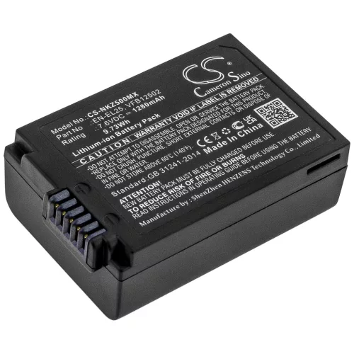 Nikon EN-EL25, VFB12502 helyettesítő akkumulátor (Li-ion, 7.6V, 1280mAh / 9.73Wh) - Utángyártott