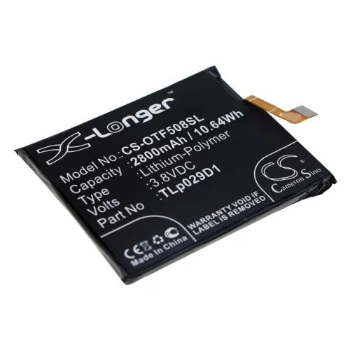 Alcatel TLp029D1 helyettesítő mobiltelefon akkumulátor (Li-Polymer, 3.8V, 2800mAh / 10.64Wh) - Utángyártott