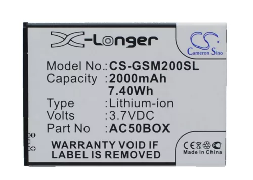 Archos AC50NE 1ICP5/56/78 helyettesítő mobiltelefon akkumulátor (Li-ion, 3.7V, 2000mAh / 7.40Wh) - Utángyártott
