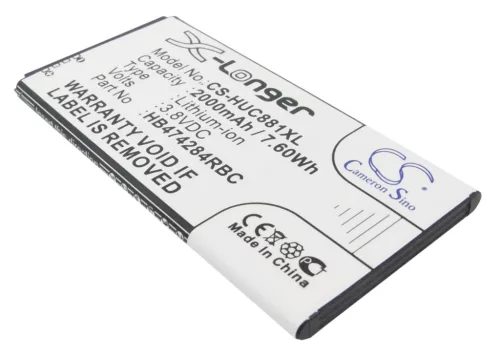 Huawei HB474284RBC helyettesítő mobiltelefon akkumulátor (Li-ion, 3.8V, 2000mAh / 7.60Wh) - Utángyártott