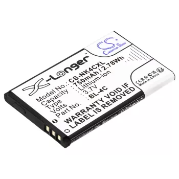   Nokia BL-4C helyettesítő mobiltelefon akkumulátor (Li-ion, 3.7V, 750mAh / 2.78Wh) - Utángyártott