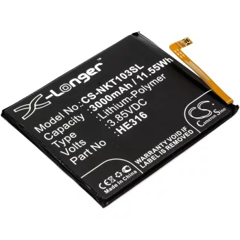   Nokia HE335 helyettesítő mobiltelefon akkumulátor (Li-Polymer, 3.85V, 3000mAh / 11.55Wh) - Utángyártott