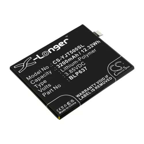 OnePlus BLP637 helyettesítő mobiltelefon akkumulátor (Li-Polymer, 3.85V, 3200mAh / 12.32Wh) - Utángyártott