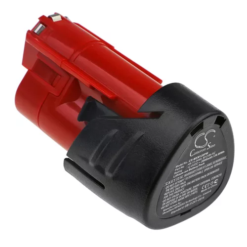 Milwaukee M12 B4 XC helyettesítő szerszámgép akkumulátor (Li-ion, 12V, 2000mAh / 24Wh) - Utángyártott