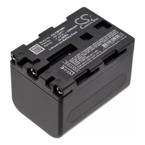 Sony NP-QM70, NP-QM71 helyettesítő kamera akkumulátor (Li-ion, 7.4V, 3200mAh / 23.68Wh) - Utángyártott