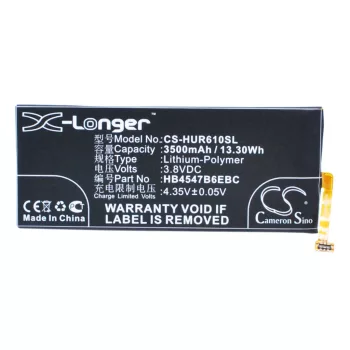   Huawei HB4547B6EBC helyettesítő mobiltelefon akkumulátor (Li-Polymer, 3.8V, 3500mAh / 13.3Wh) - Utángyártott