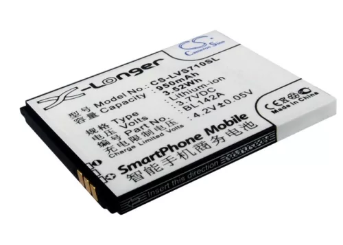 Lenovo BL142B helyettesítő mobiltelefon akkumulátor (Li-ion, 3.7V, 950mAh / 3.52Wh) - Utángyártott