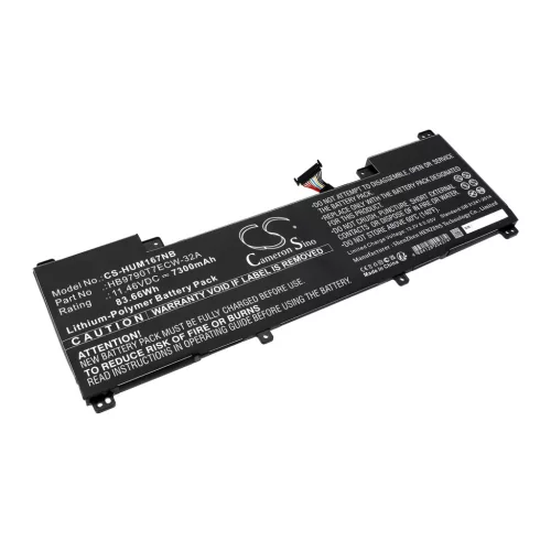 Huawei HB9790T7ECW-32B helyettesítő laptop akkumulátor (Li-Polymer, 11.46V, 7300mAh / 83.66Wh) - Utángyártott