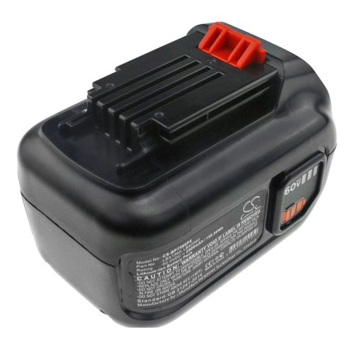 Black & Decker LBX2560 helyettesítő szerszámgép akkumulátor (Li-Ion, 60V, 2500mAh / 150Wh, Fekete / Piros) - Utángyártott