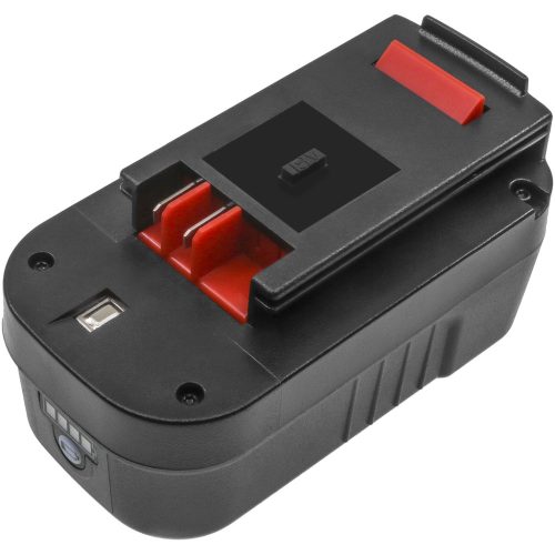 Black & Decker HPB18-OPE helyettesítő szerszámgép akkumulátor (Li-Ion, 18V, 2000mAh / 36Wh, Fekete / Piros) - Utángyártott