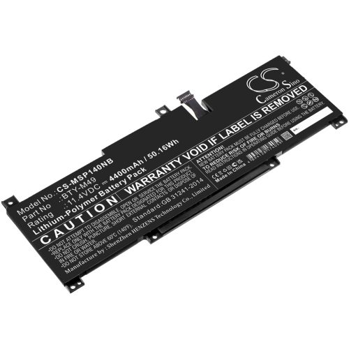 MSI BTY-M49 helyettesítő laptop akkumulátor (Li-Polymer, 11.4V, 4400mAh / 50.16Wh) - Utángyártott