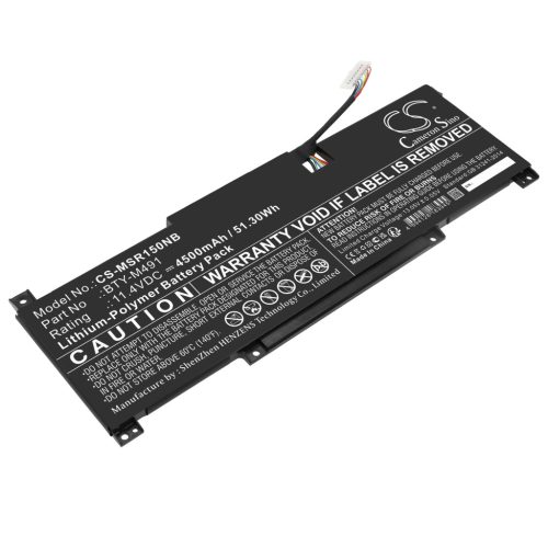 MSI S9N-0B3A2B0-AQ2 helyettesítő laptop akkumulátor (Li-Polymer, 11.4V, 4500mAh / 51.3Wh, Fekete) - Utángyártott