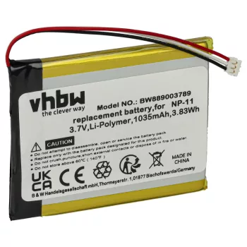   Casio NP-11A helyettesítő fényképezőgép akkumulátor (Li-Polymer, 3.7V, 1035mAh / 3.83Wh) - Utángyártott