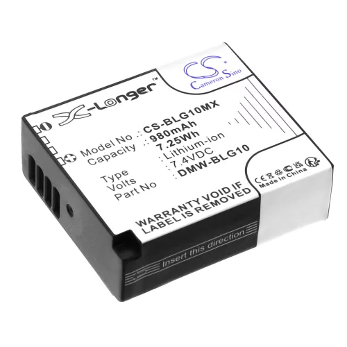 Panasonic DMW-BLG10, DMW-BLG10E helyettesítő akkumulátor (Li-ion, 7.4V, 980mAh / 7.25Wh) - Utángyártott