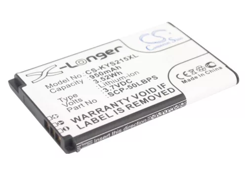 Kyocera SCP-50LBPS helyettesítő mobiltelefon akkumulátor (Li-ion, 3.7V, 950mAh / 3.52Wh) - Utángyártott