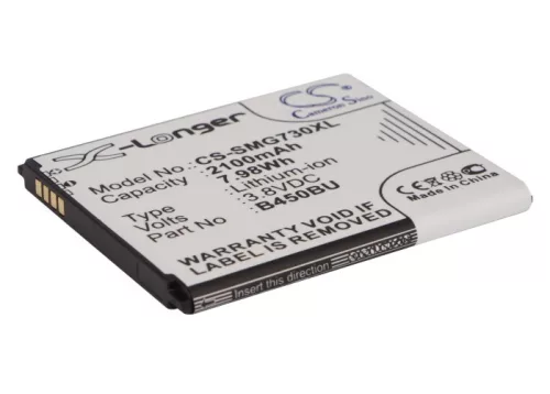 Samsung B450BZ helyettesítő mobiltelefon akkumulátor (Li-ion, 3.8V, 2100mAh / 7.98Wh) - Utángyártott