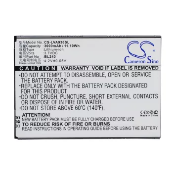  Lenovo BL240 helyettesítő mobiltelefon akkumulátor (Li-Polymer, 3.7V, 3000mAh / 11.10Wh) - Utángyártott