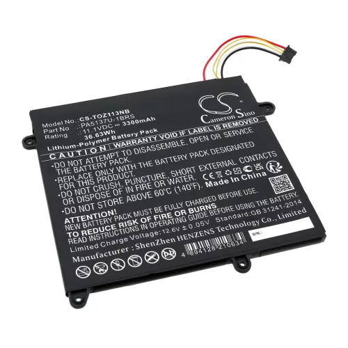 Toshiba PA5137U-1BRS helyettesítő tablet akkumulátor (Li-Polymer, 11.1V, 3300mAh / 36.63Wh) - Utángyártott