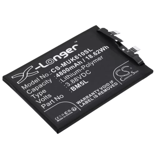 Redmi BM5L helyettesítő mobiltelefon akkumulátor (Li-Polymer, 3.88V, 4800mAh / 18.62Wh) - Utángyártott