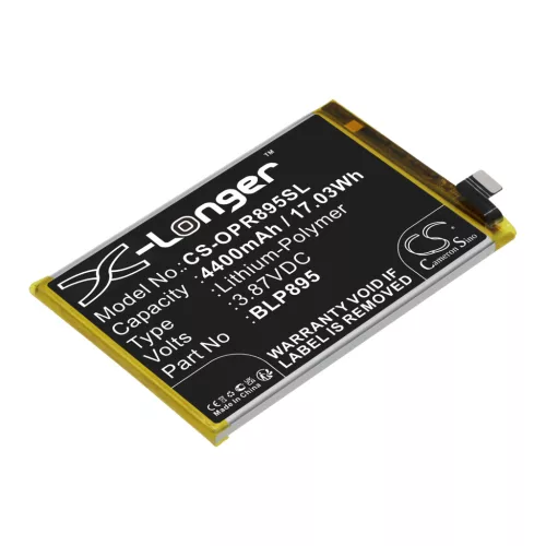 OPPO BLP895 helyettesítő mobiltelefon akkumulátor (Li-Polymer, 3.87V, 4400mAh / 17.03Wh) - Utángyártott