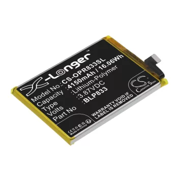   OPPO BLP833 helyettesítő mobiltelefon akkumulátor (Li-Polymer, 3.87V, 4150mAh / 16.06Wh) - Utángyártott